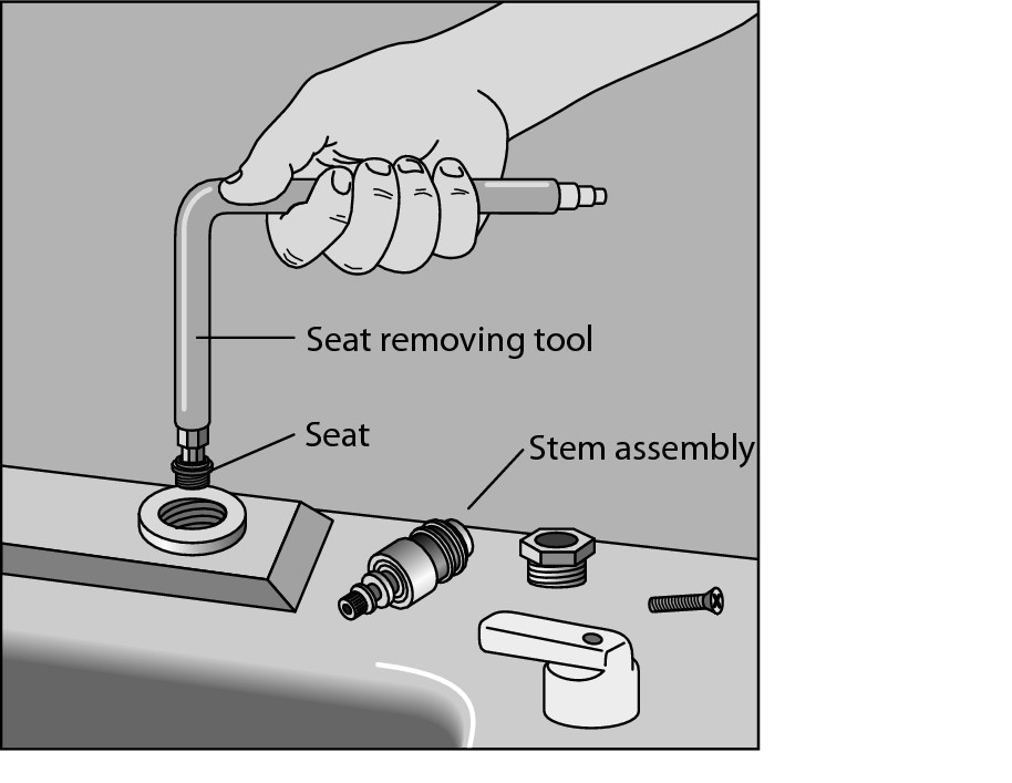 Figure 3-1: A faucet showing the valve seats and stem assembly.